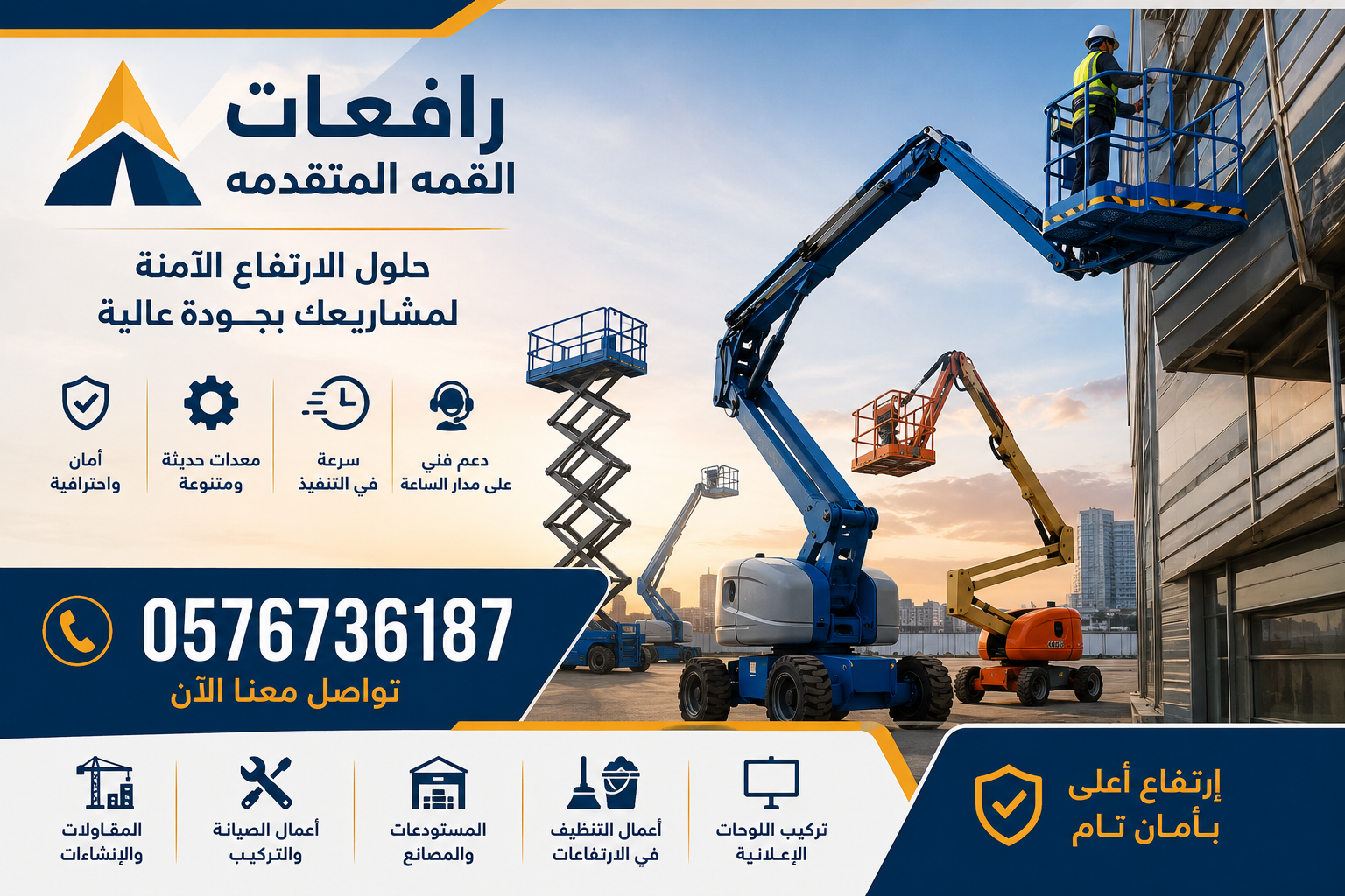 مان لفت للإيجار في السعودية | أفضل حلول العمل والارتفاع الآمن